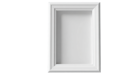 White Rectangular Molding Frame with Classic Design.