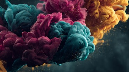 Abstract Swirling Colors With Glitter