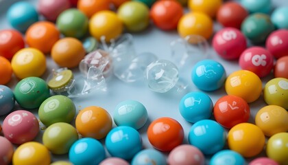 Obraz premium Assorted Colorful Candy circle