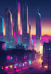 Sun Faded Neon Over Paper Folded Futures