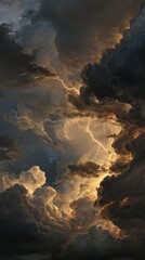 Dramatic Sunset Cloudscape With Golden Light