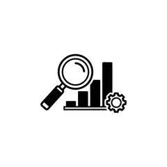 Magnifying glass examining a tangled cluster of numbers with an upward trending arrow.