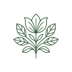 Elegant Minimalist Green Botanical Outline Design Beautiful Nature Inspired Art