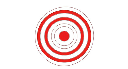 A classic red and white circular target with concentric rings and a central bullseye. PNG Transparent