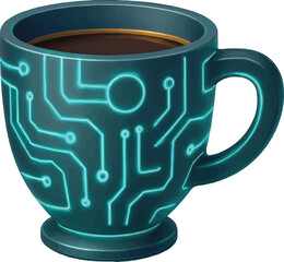 Cybernetic Coffee Cup 3D Design