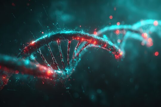 Abstract Glowing Dna Helix Design