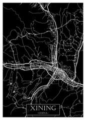 Xining China City Street Map. downtown tourism, house art travel metropolis concept, travel art city, patriotic abstract banner, view office street Art
