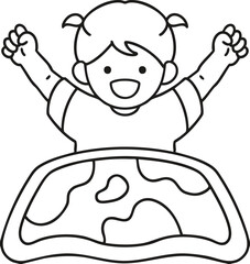 a stretching little girl