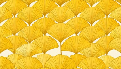 Naklejka premium Stunning Ginkgo Leaf Pattern japanese pattern