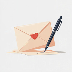 World Letter Writing Day Envelope and Pen