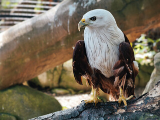 Majestic Brahminy Kite Perched on a Branch.