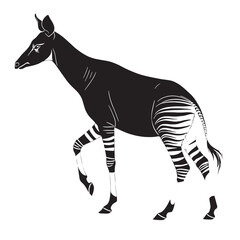 Obraz premium black okapi Silhouette Vector, High Quality Illustration on White Background