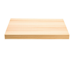 A smooth, rectangular wooden plank with a light grain pattern and a polished surface.