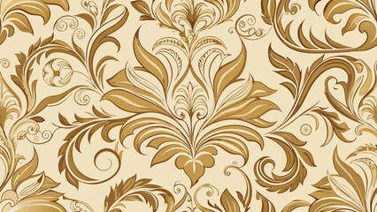 Elegant swirling floral ornate pattern with intricate detail