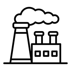 An illustration depicts an industrial plant emitting smoke, symbolizing environmental concerns. The factory design, with its chimneys.