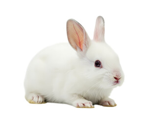 Obraz premium White Rabbit: Pure, Innocent, Small Pet Animal on White Background isolated on transparent background