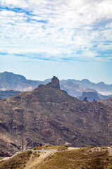 Rock formation Roque Bentaiga, Island Gran Canaria, Canary Islands, Spain, Europe.