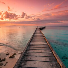 Fototapeta premium wooden pier at sunset