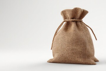 Pixelated Brown And White Canvas Bag On White Background