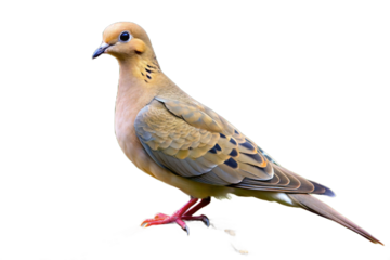 Mourning dove perched against a stark black background