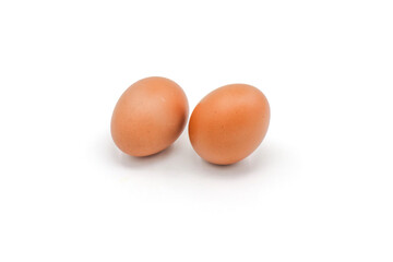 Chicken eggs on a white background have many health benefits such as being rich in quality protein. vitamins and minerals.