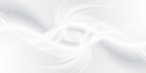 Abstract background featuring soft, overlapping curves in a monochromatic palette of white and gray, with a faint glitter effect.