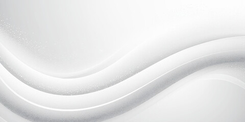 Abstract background featuring soft, overlapping curves in a monochromatic palette of white and gray, with a faint glitter effect.