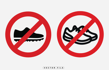 No shoes or sandals allowed sign vector illustration