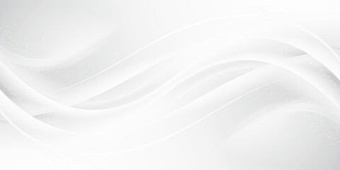 Monochrome abstract waves with snowfall particles and soft gradients in grayscale, ideal for modern design and backgrounds.