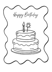 Coloring book happy birthday