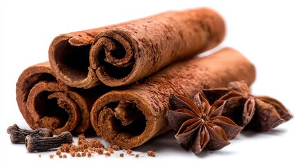 Closeup Image Of Cinnamon Sticks And Star Anise