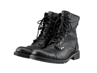 a pair of black boots