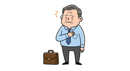 Distressed Businessman Experiencing Chest Pain.