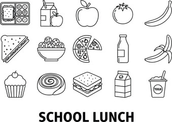 School lunch ideas healthy food for kids back to school meal prep lunchbox vector