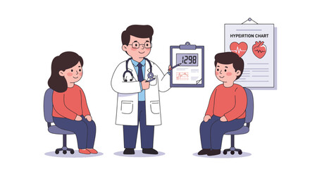 Doctor Explaining Health Chart to Patients.