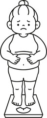 a fat woman whose weight is measured