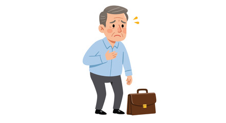 Elderly Man Experiencing Chest Pain or Heart Attack.