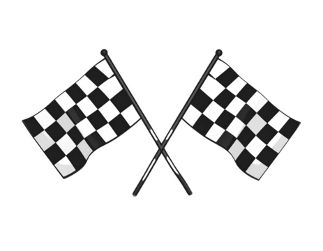 Minimalist Crossed Finish Line Flags Icon PNG