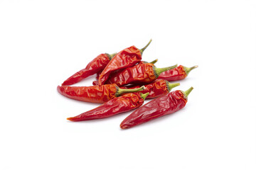 dried red hot chili pepper isolated on white background