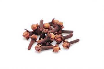 Dry spice cloves isolated on white background.