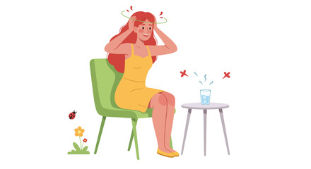 Woman Experiencing Dizziness and Vertigo.