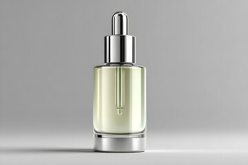 Naklejka premium Skincare serum bottle mockup cosmetics perfume rock.