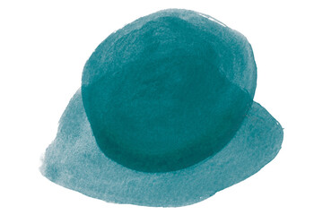 Green watercolor circle pattern isolated on transparent background