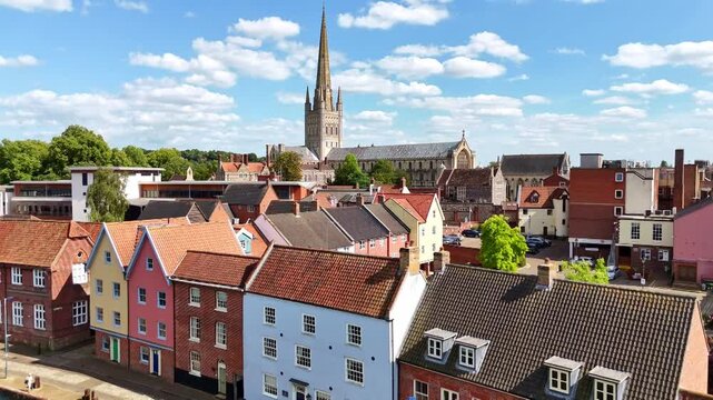 Norwich Cathedral aerial view