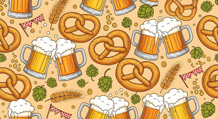 Beer pretzel pattern design