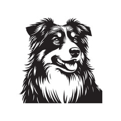 "Australian Shepherd Dog Vector Silhouette – Loyal Herding Canine Outline Design, Perfect for Pet Art, Farm Life Graphics, Dog Lovers’ Decor, Logos, Prints, and Creative Illustrations"

