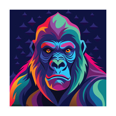 Fototapeta premium Colorful Geometric Portrait of a Gorilla primate animal