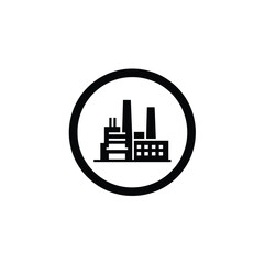 Obraz premium ardrot.-1 whiteIndustrial factory building icon inside a circle