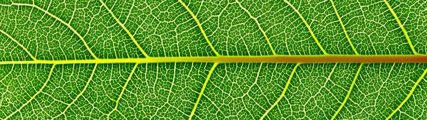 Close-up leaf vein structure