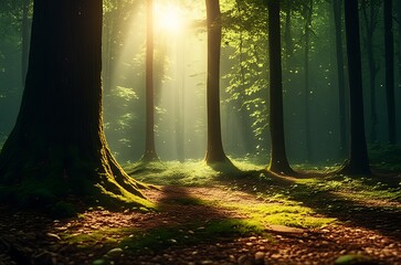 Sunlight in the forest